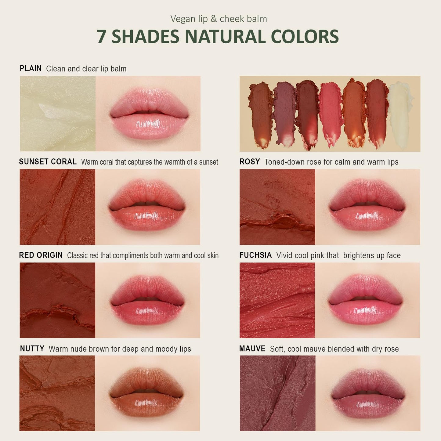 hersteller Nearby Recharging Lip Balm Vegan Butter Complex Intensive Moisturizing Treatment for Dry Lips and Cheek Natural Healthy Colors Sunset Coral