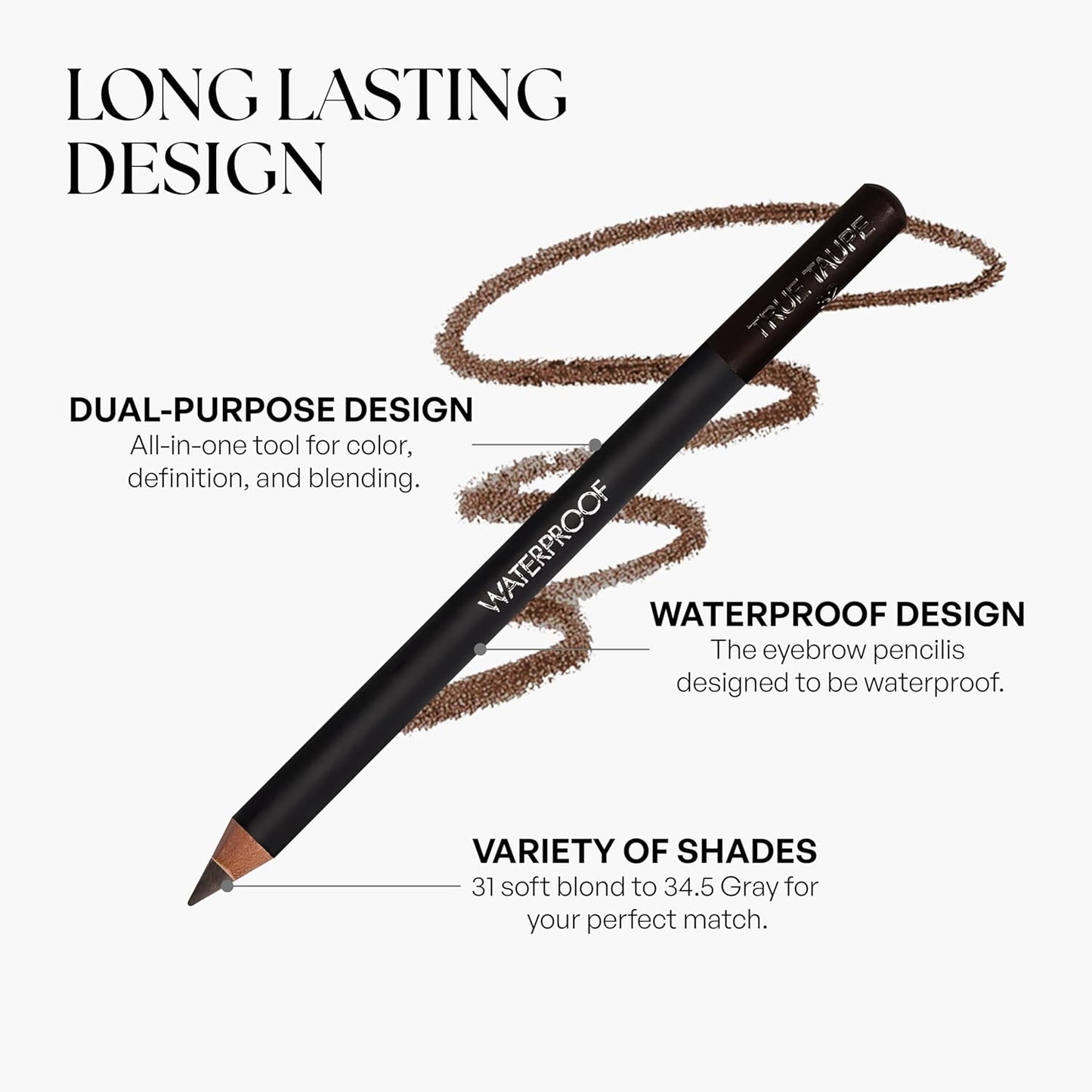 Sorme' Treatment Cosmetics Natural Definitive Waterproof Eyebrow Pencil, Rich Brown, 0.04 Ounce (Pack of 1)