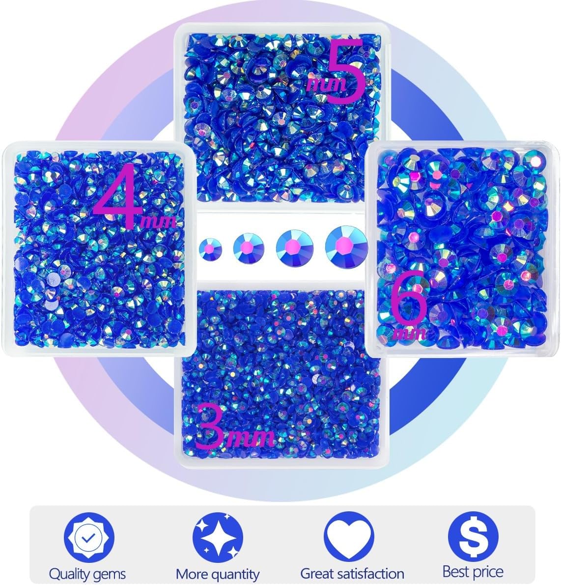 Dark Blue AB Resin Rhinestones w B7000 Jewelry Glue for Bedazzling Crafting 3mm-6mm Royal Blue Flatback Jelly Stones Bulk SS10-SS30 Diamonds Crystals Gems for Nails Face Makeup Tumblers Crafts