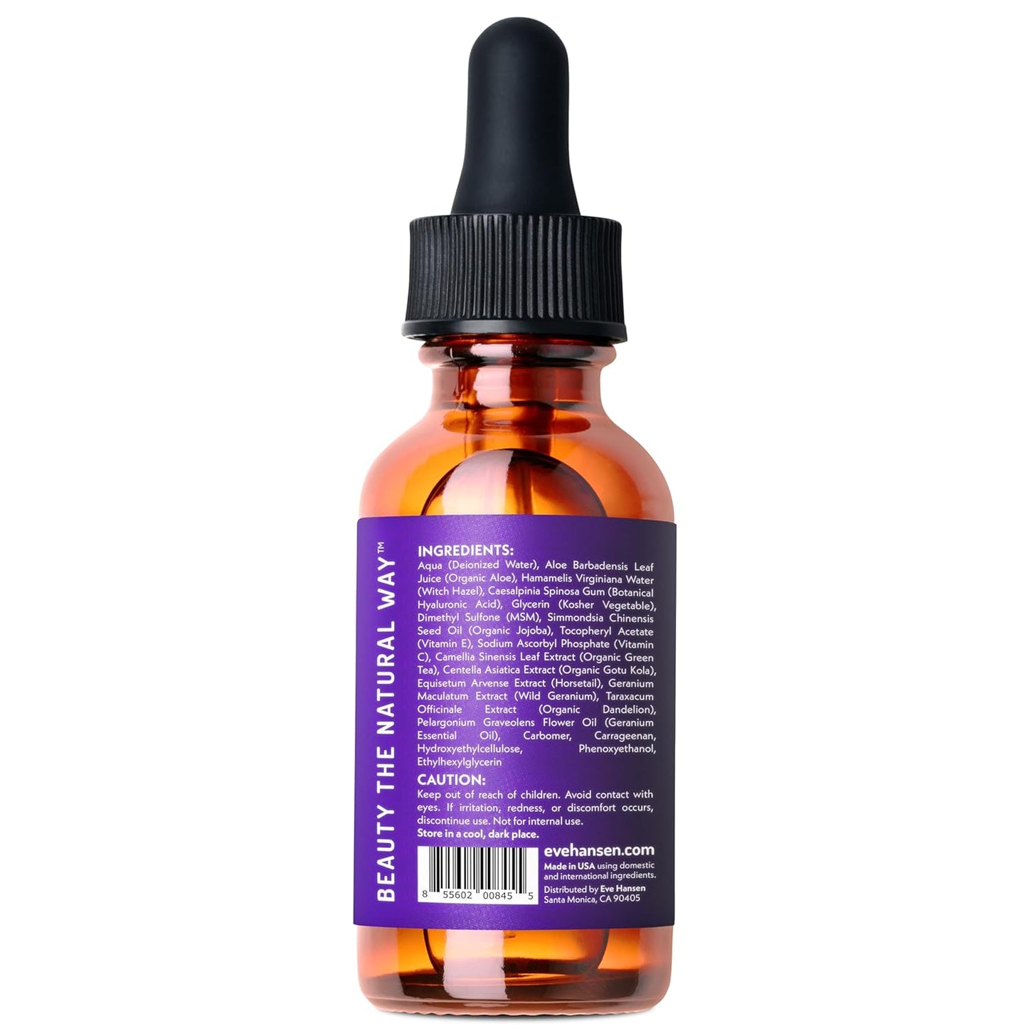 Eve Hansen Hydrating Hyaluronic Acid Serum for Face with Vitamin C, Vitamin E, Green Tea | 72% Organic Firming Facial Moisturizer, Anti-Wrinkle, Skin Plumper (1 oz)