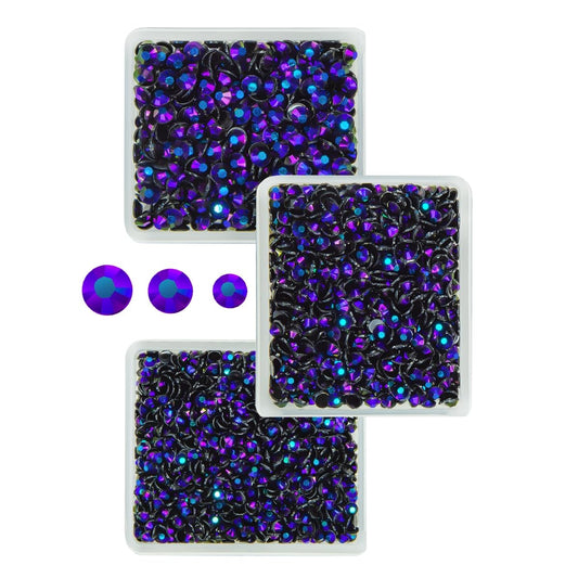 3 Boxes Black Violet AB Resin Rhinestones for Bedazzling Crafting 3mm 4mm 5mm Flatback Jelly Stones Diamonds Gems Charms for Nails Face Eyes Makeup Tumblers Bottles Crafts Clothes Shoes Phones