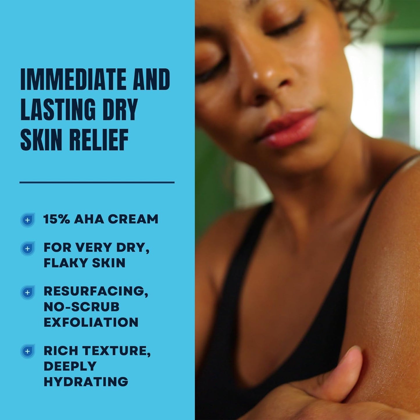 AmLactin Intensive Healing Body Cream, 12 oz Tub, 2-in-1 Exfoliator and Moisturizer for Dry Skin with 15% Lactic Acid and Ceramides for 24-Hour Moisturization