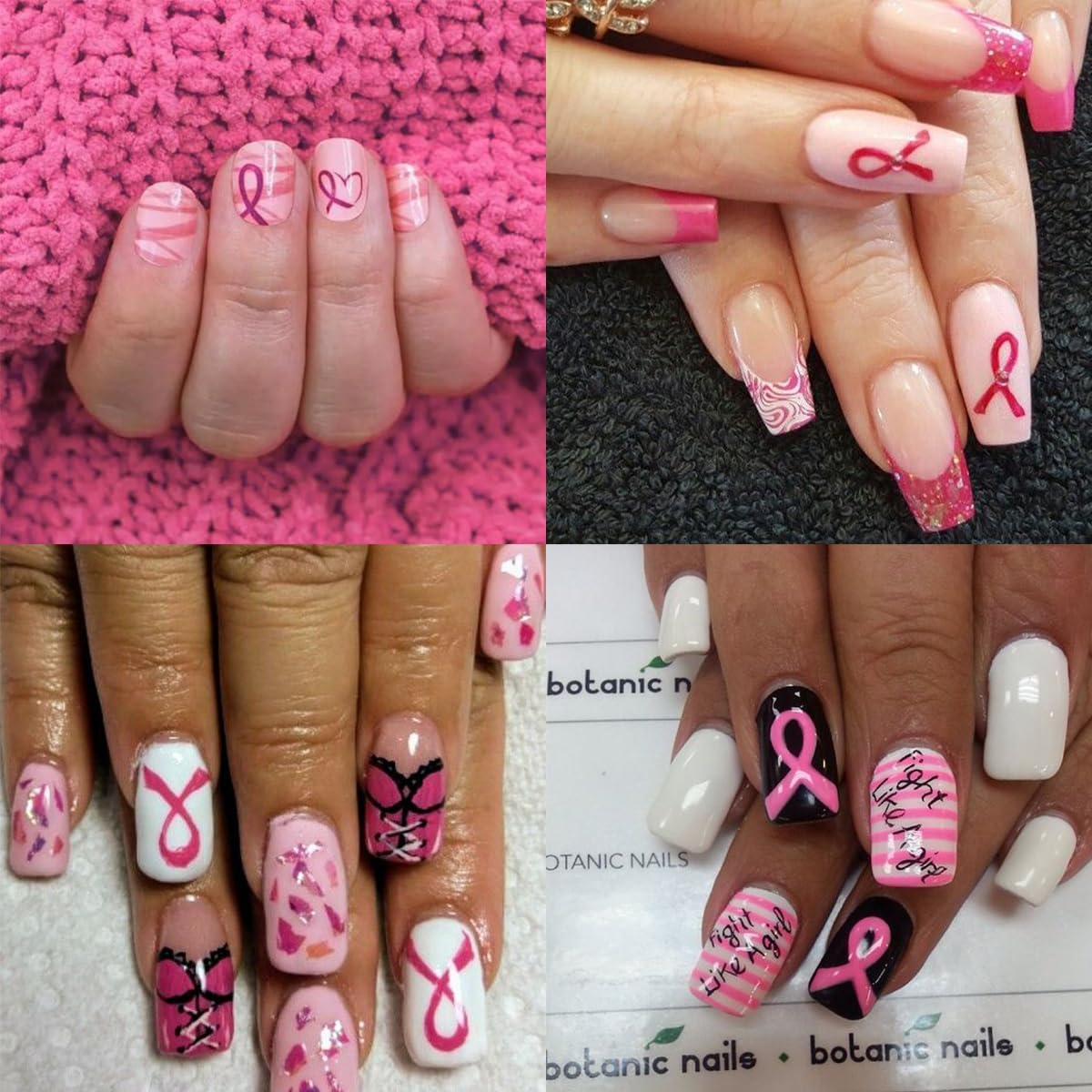 Breast Cancer Nail Art Stickers Pink Ribbon Nail Decals 3D Love Heart Bow Self-Adhesive Nail Design Sticker Breast Cancer Awareness Nail Art Supplies Sticker for Women DIY Manicure Decor Tips 6Sheets