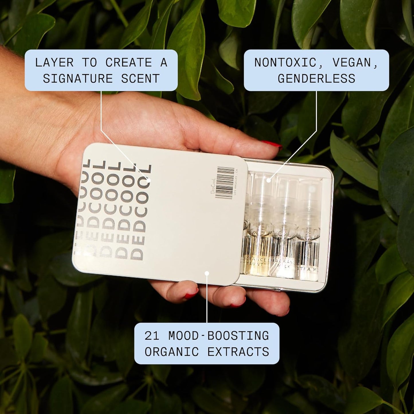 DedCool Sample Tin Luxury Fragrance Discovery Set | 6 Genderless Scents – Xtra Milk, Milk, Red Dakota, 01 Taunt, Madonna Lilly, 03 Blonde | Long Lasting, Vegan, Non-Toxic, Clean | Travel Size