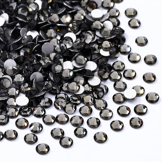Gray Flatback Rhinestones, Glass Rhinestones for Nail Art and Craft, Glue Fix, Loose Crystal Gemstones(Gray, SS10, 1440pcs, 2.7-2.8mm)