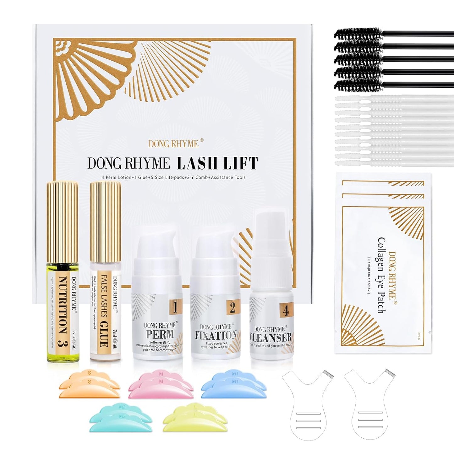 Lash Lift Kit - 2 in 1 Eyelash Perm Kit, Professional Instant Eyelash Lift Kit, Semi-Permanent Lash Curling Brow Lamination Kit, Salon Result for a Supermodel Look at Home Use by Dong Rhyme