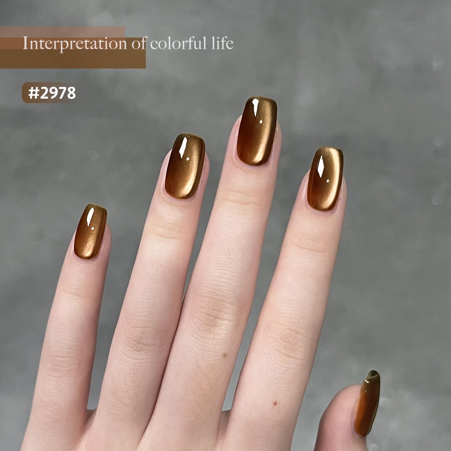 GAOY Jelly Brown Cat Eye Gel Nail Polish Set with Magnet for Glitter Holographic Cat Eye, Salon UV Gel Manicure and Nail Art DIY at Home, Sparkling Amber