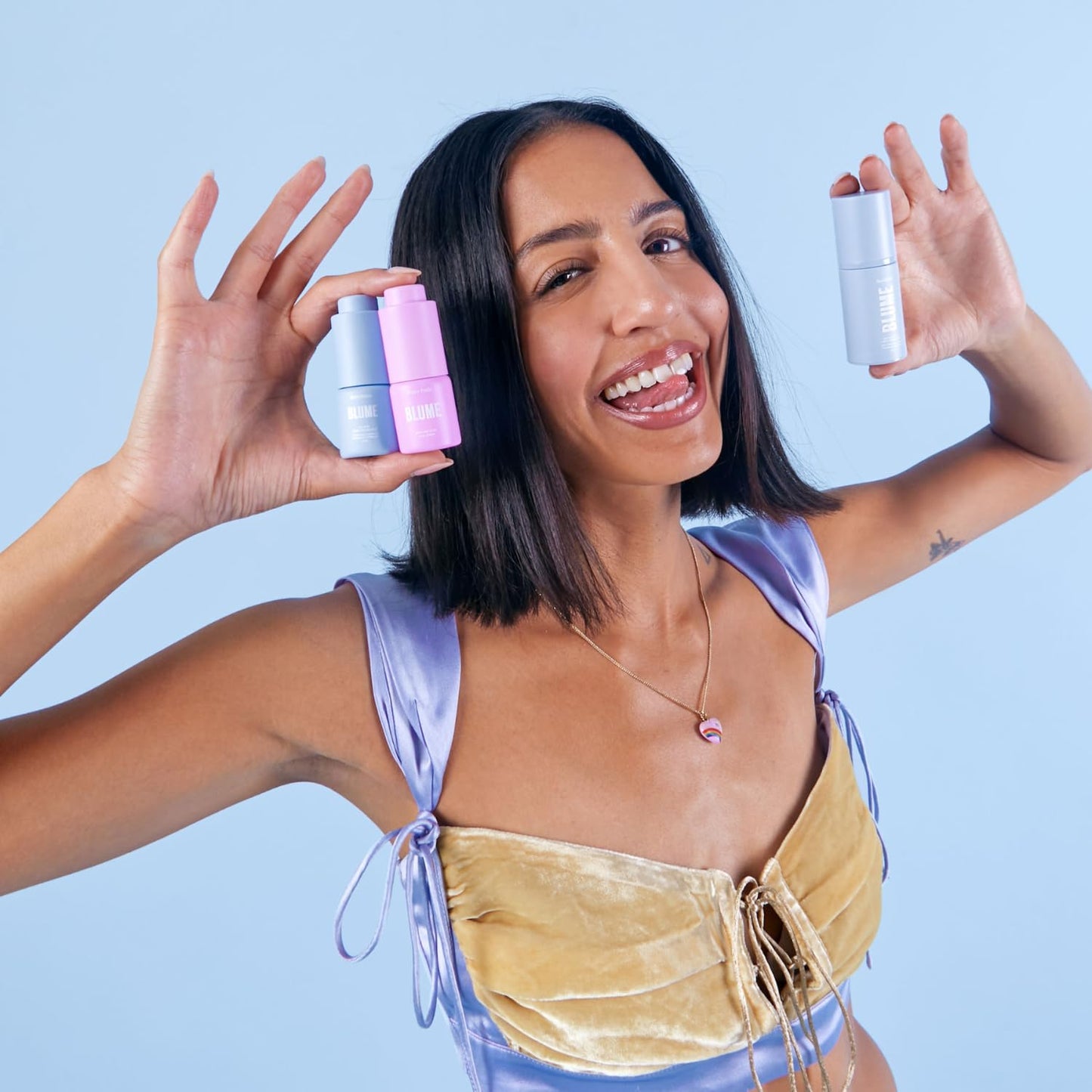 Blume Babies Travel Size Skincare - Skincare Gift Set Includes Meltdown Acne Oil, Milky Fade Dark Spots Serum, and Meltdown Gel Cream Face Moisturizer for Acne and Blemish Prevention (3 Count)