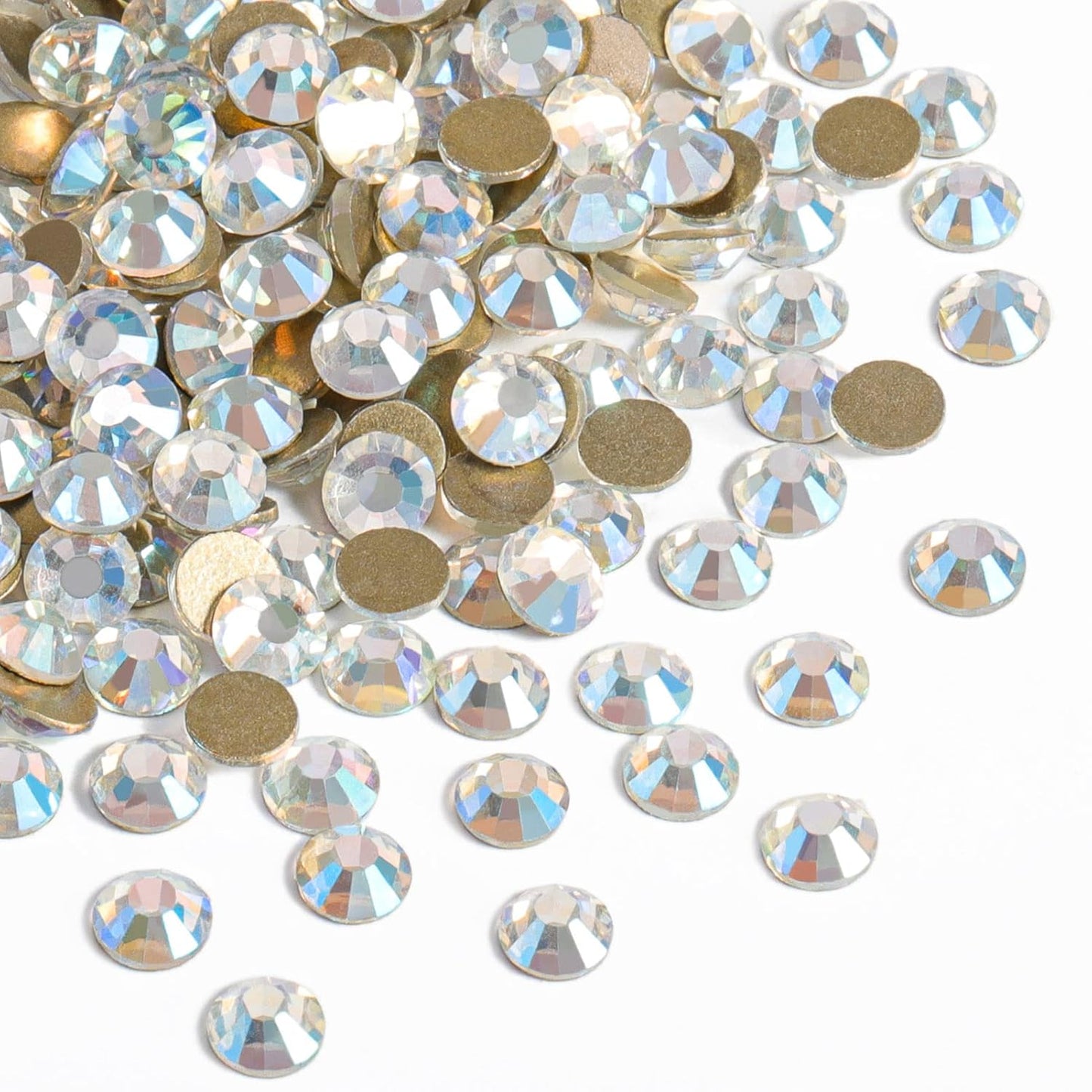 beadsland Flat Back Crystal Rhinestones Round Gems, Blue Moonlight (3.8-4.0mm) SS16/1440pcs