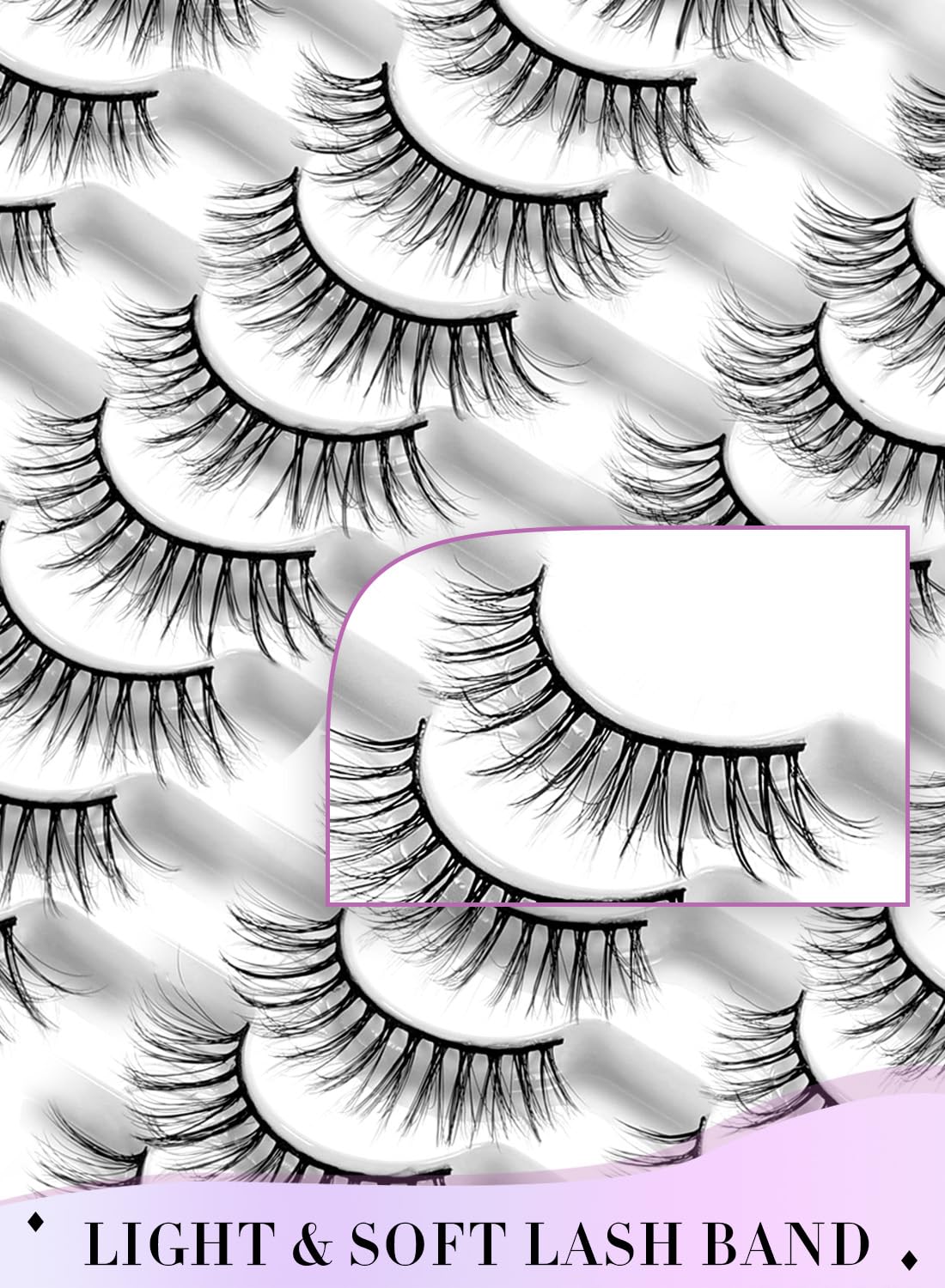 Classic Fake Eyelashes – 8-12mm – Lash Extensions – Luxurious Natural Mink Lashes Eyelash Extensions – Comfortable and Easy to Apply – High-End Fiber Lashes for Superior Volume