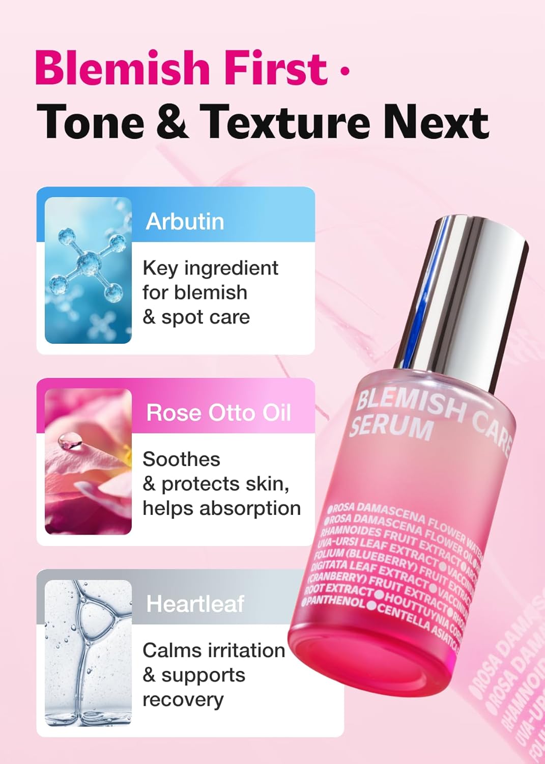 ISOI Blemish Care Up Serum for Face, Vegan Hydrating Serum for Smooth & Glass Skin Effect, Skin Barrier & Moisture Balance for Women, Arbutin, Korean Skin Care (0.85 fl. oz, 25ml)