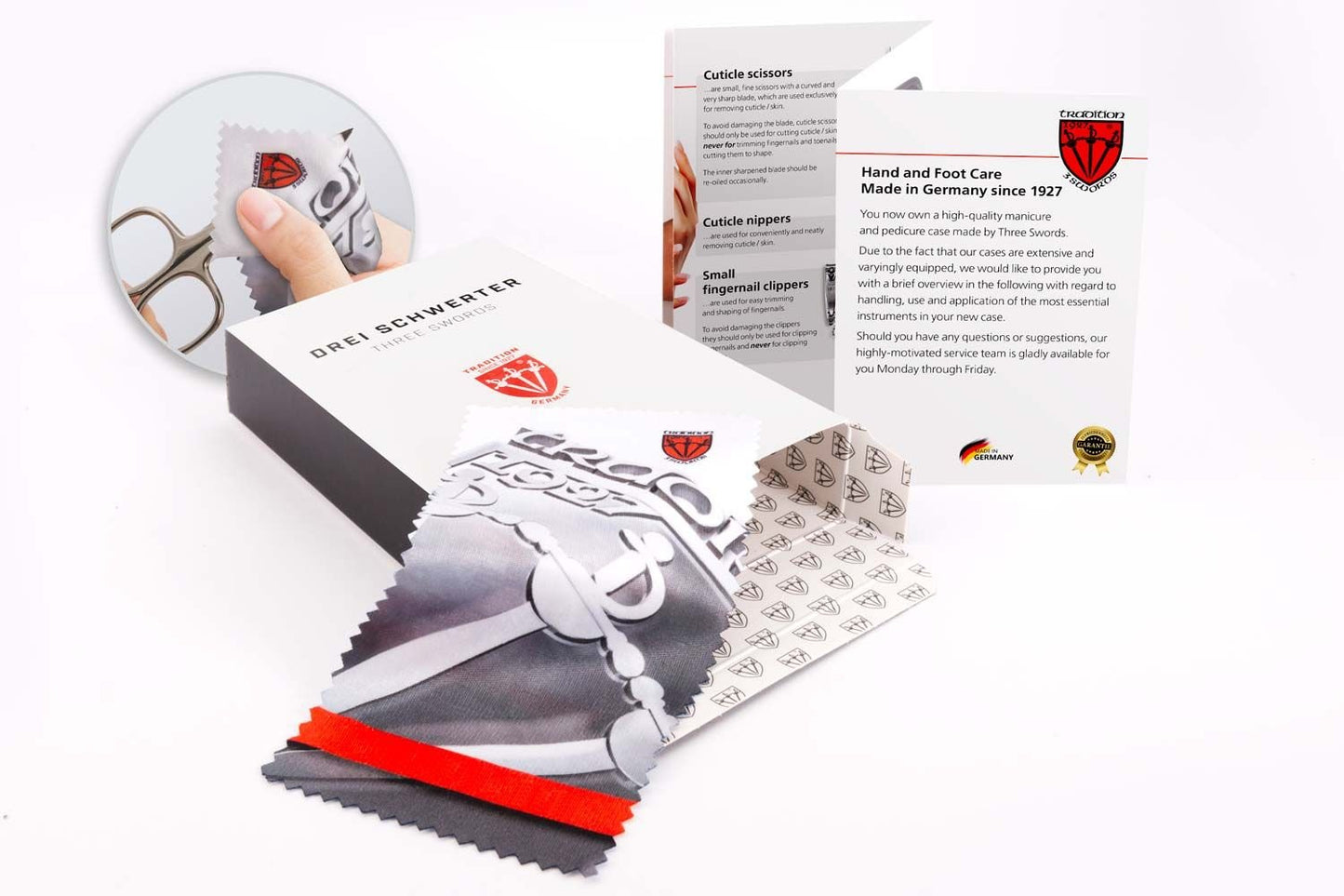 3 Swords Germany - brand quality 11 piece manicure pedicure grooming kit set for professional finger & toe nail care scissors clipper fashion leather case in gift box, Made by 3 Swords (03768)