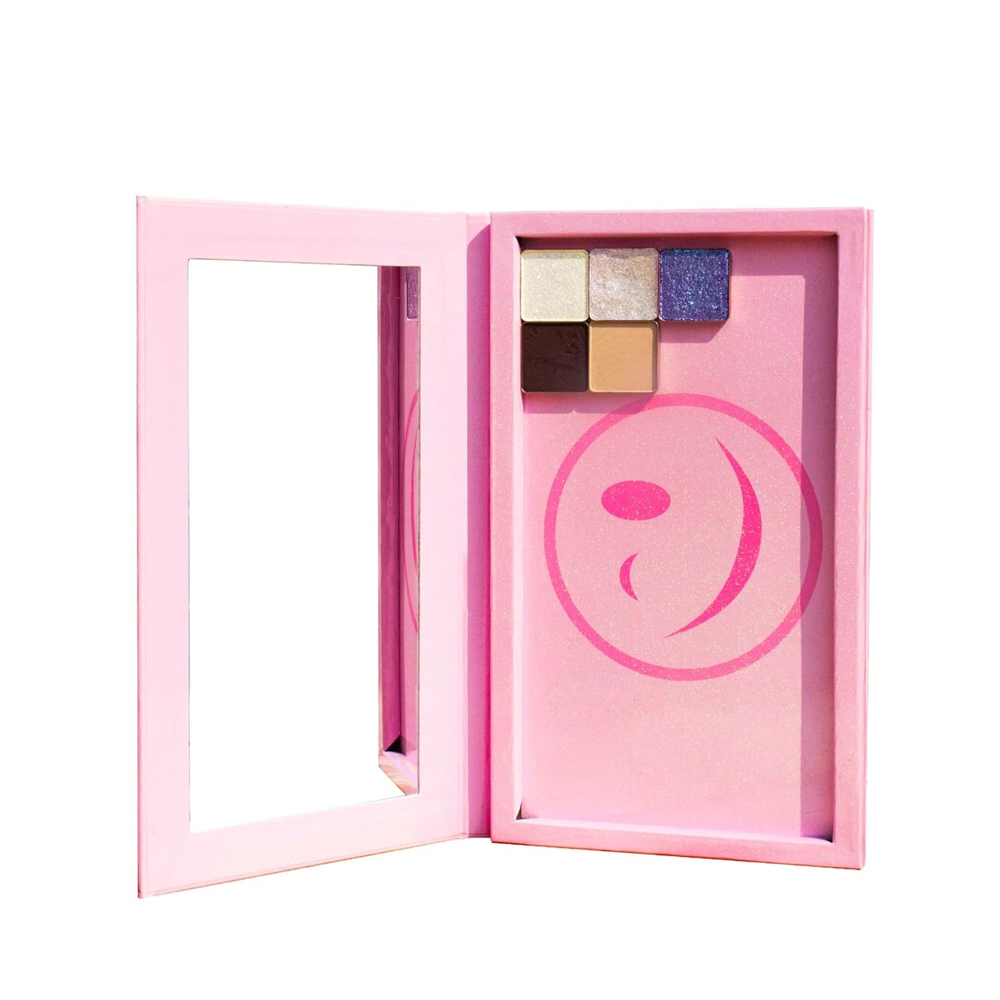 Empty magnetic palette with Mirror,Like a Book Fashionable and beautiful empty magnetic palette for Highlighters Lipstick Blush Powder Eyeshadows(pink)