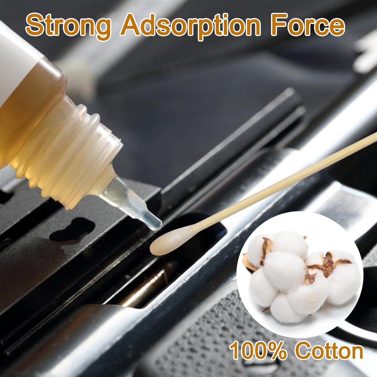 Gun Cleaning Swabs, Dual - Ends Tips, 6 Inch Gun Cleaning Supplies, Long Cotton Swabs with Bamboo Sticks in A Storage Case for Gun Cleaning and Maintenance