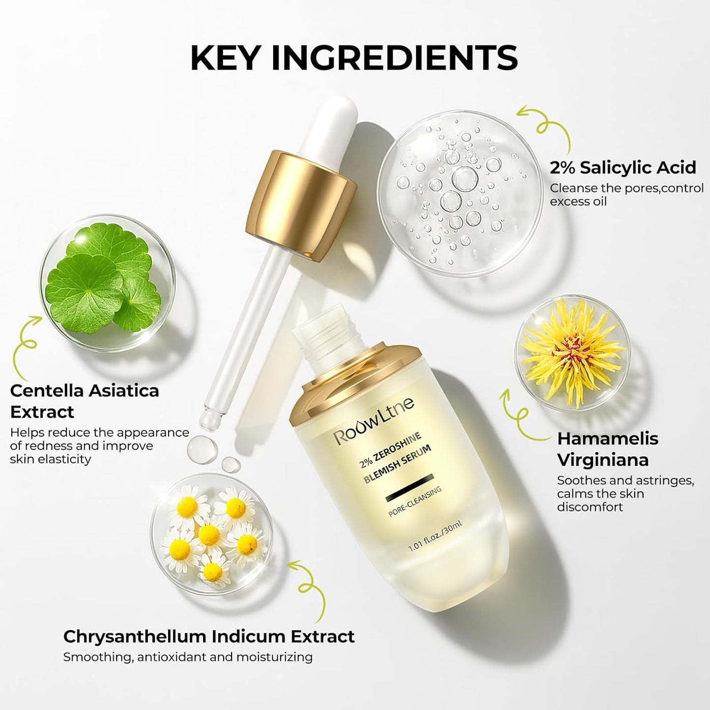 2% Salicylic Acid Face Serum for Oily, Blemish-Prone Skin - Treatment with Witch Hazel to Control Oil, Minimize Pores, Exfoliating & Soothing Skin - For Men & Women, 1.01 Fl Oz.