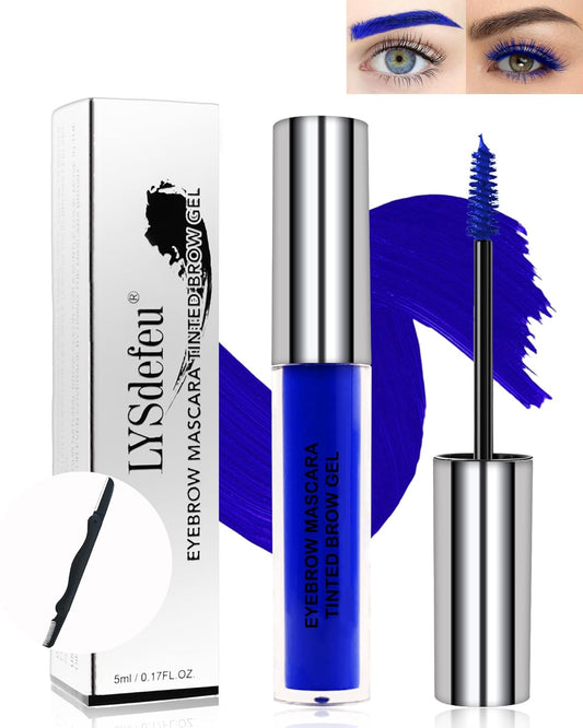 Tinted Eyebrow Mascara Gel- 1Pcs Long-lasting Waterproof Smudge-proof Blue Brow Glue Colored Liquid Mascara,Tinted Brow Filler Curling Mascara, Women's Day Eye Makeup Gift for Women Girl-07