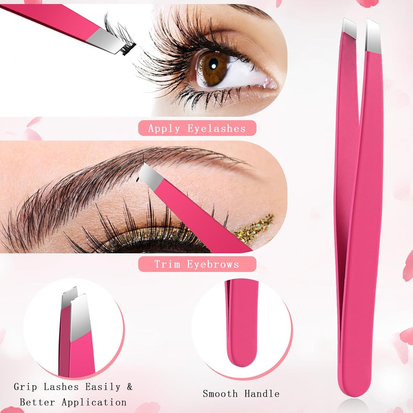 Eyelash Applicator Tool – 5-in-1 Lash Applicator Tool Set with Eyelash Extension Tweezers, Scissors, Brush – Professional Eye Lash Applicator Tools for DIY Eyelash Extensions, Cluster Lashes