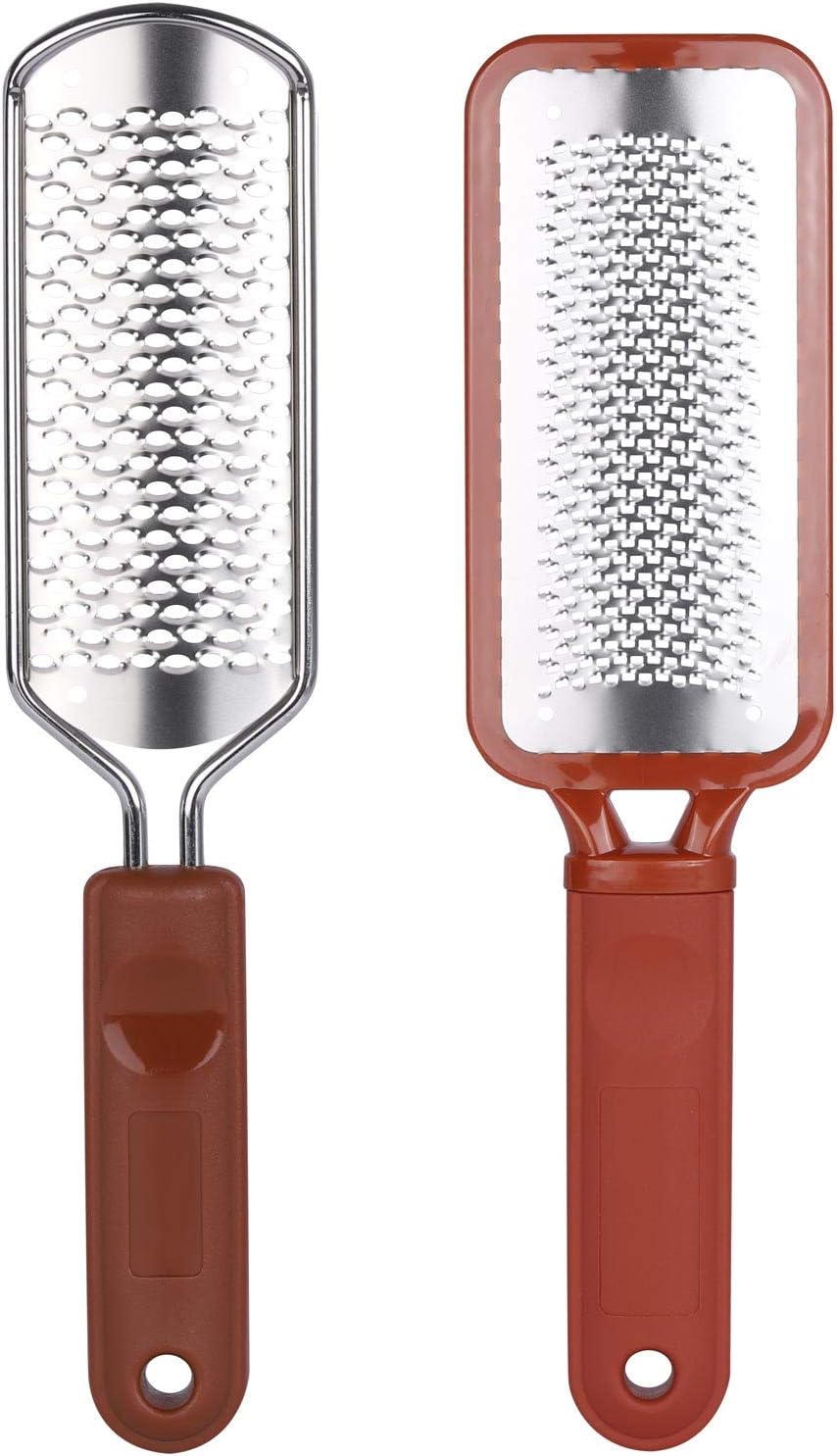 2 Pieces Colossal Foot Rasp Foot Files Callus Remover Foot Scrubber, Stainless Steel Feet Grater Heel File Foot Pedicure Tools for Dry Cracked Heels