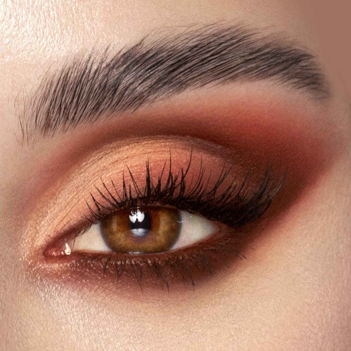 10 Color Eyeshadow Palette, Matte, Shimmer, Glitter Pigment Eye Shadow Makeup Pallete, Neutral Nudes Sunny Orange Eye Makeup Palette with Brush & Mirror, 01.Sunset