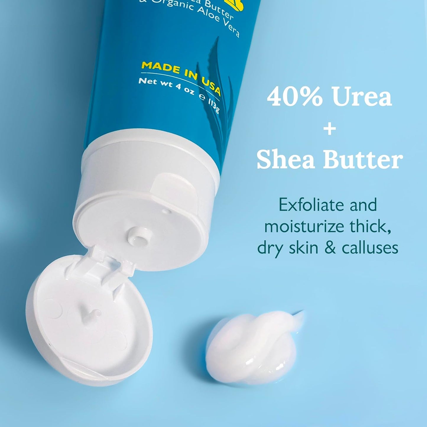 GILDEN TREE Urea Cream 40 Percent for Feet Maximum Strength Cracked Heel Treatment Foot Cream for Calluses and Dry Feet, Enriched with Shea Butter & Aloe for Moisturizing, Made in USA