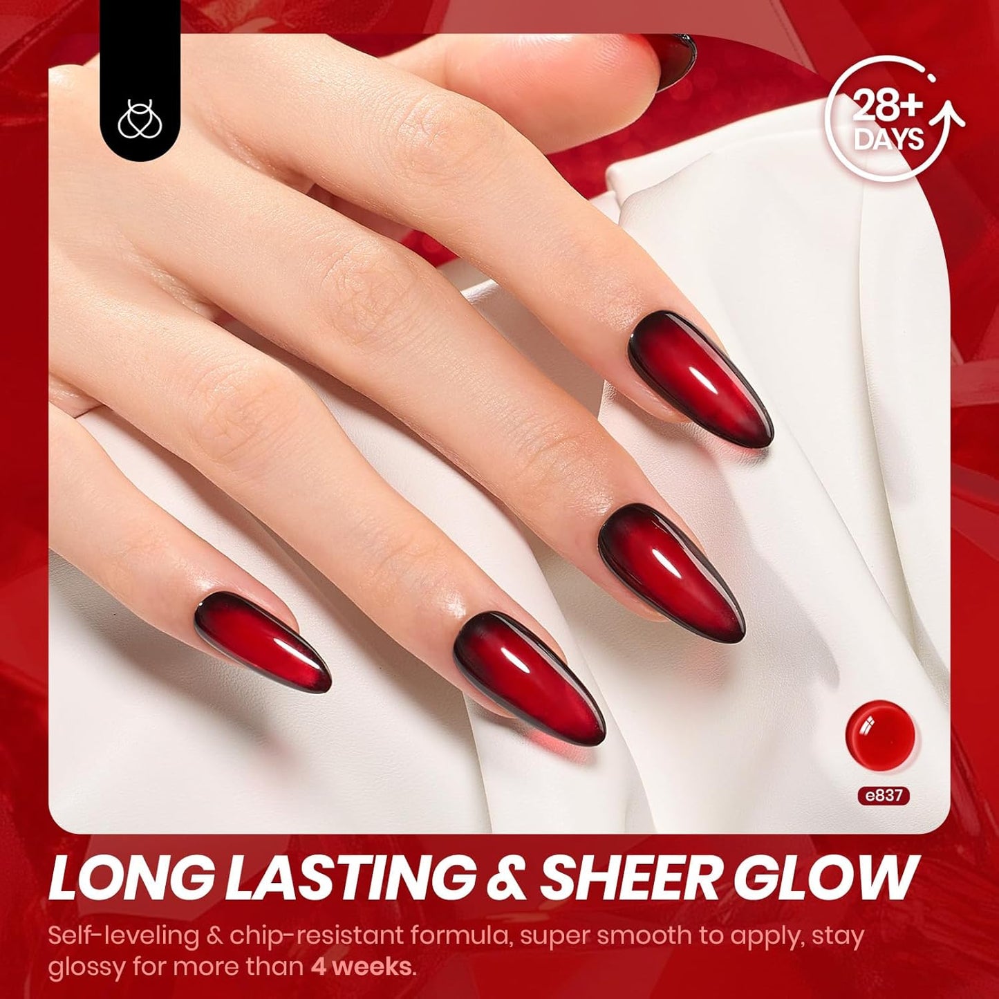 Beetles Jelly Red Gel Nail Polish - 15ML Fall Red Neutral Sheer Gel Polish Translucent Effect Soak Off UV French Nail Art Manicure Salon Gift for Women