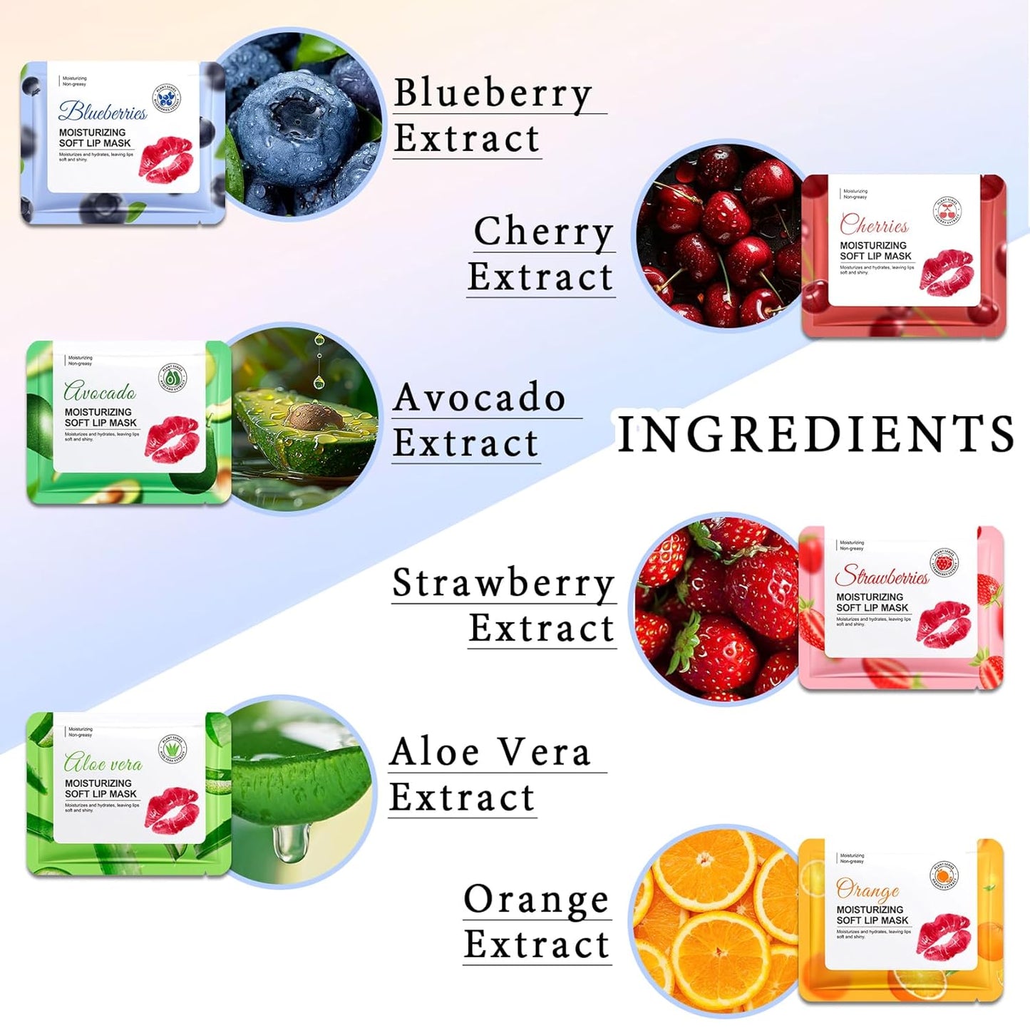 30PCS Moisturizing Lip Masks Set, Overnight Bulk Lip Patches, Long-lasting Hydrating Sleeping Lip Plumping Masks for Women 02