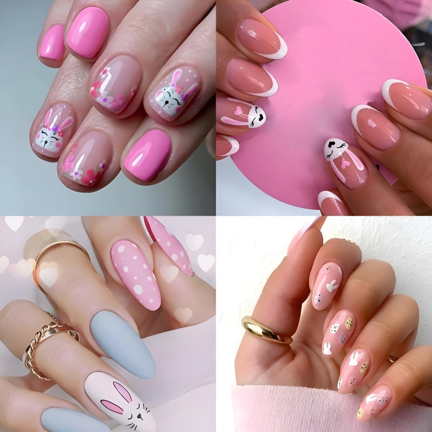 30 Sheets Easter Nail Stickers for Nail Art 3D Self Adhesive Bunny Nail Art Stickers Colorful Egg Nail Decals Easter Nail Supplies Decoration Accessories for Women Girls