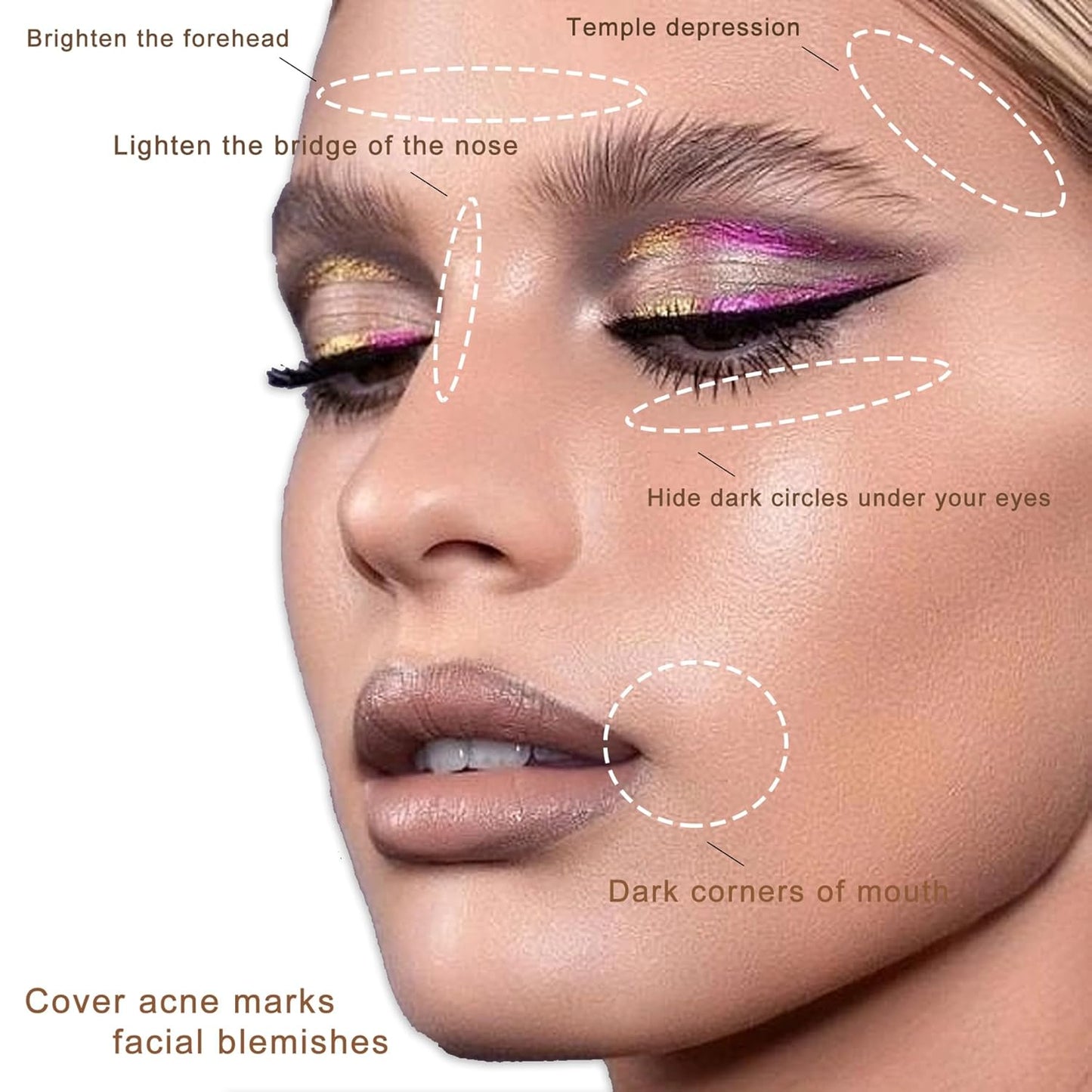 Cream Concealer Corrector Correcting Contour Makeup Set under Eye Concealer Cream Kit for Dark Circles and Blemish 21