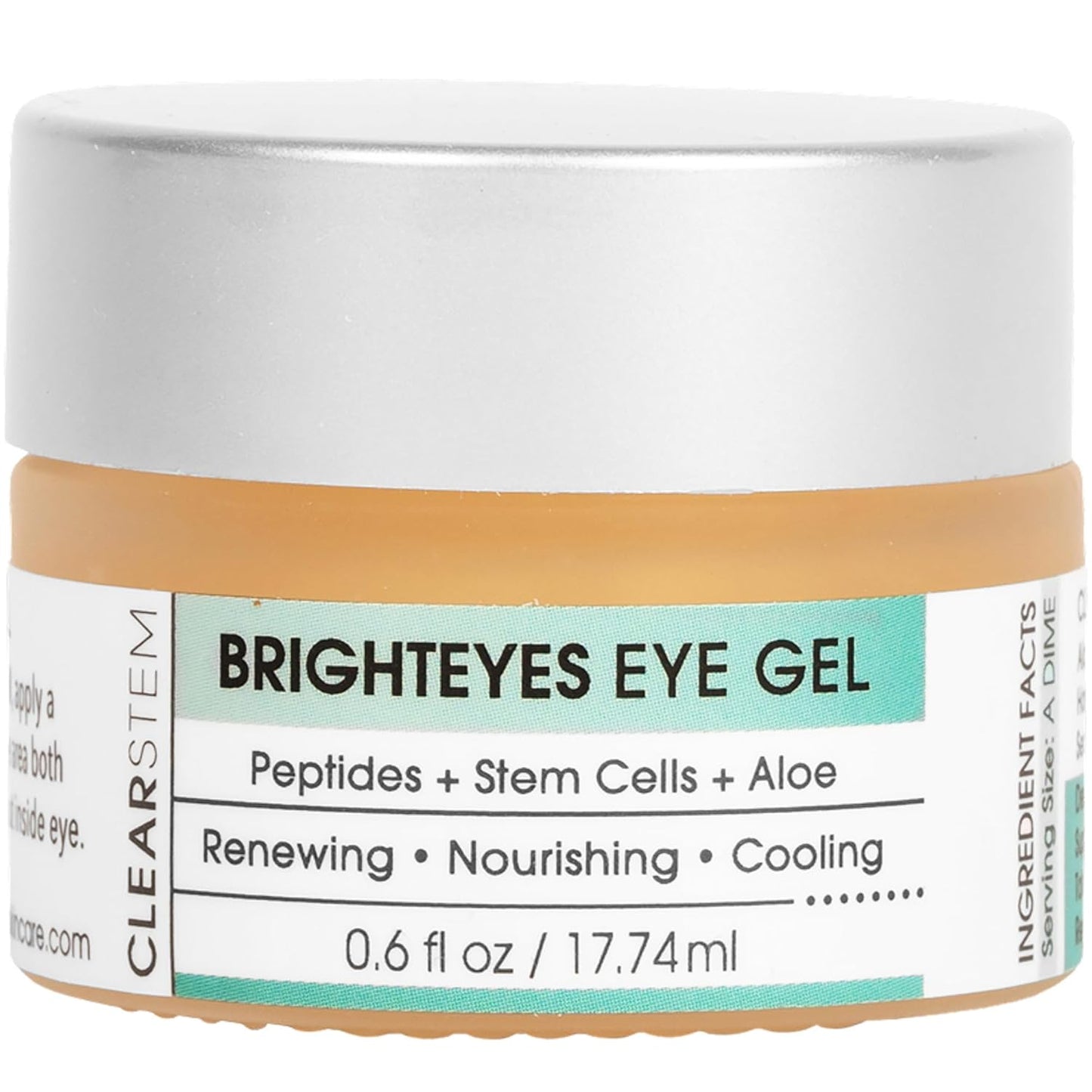 CLEARSTEM - BRIGHTEYES - Eye Gel - Nourishing Eye Cream - Lip Renewal - Cooling Gel - Stem Cells Blend - Peptides, Collagen, Aloe Vera - Gluten Free - Beauty, Self Care, Skin Care - 0.6 fl oz