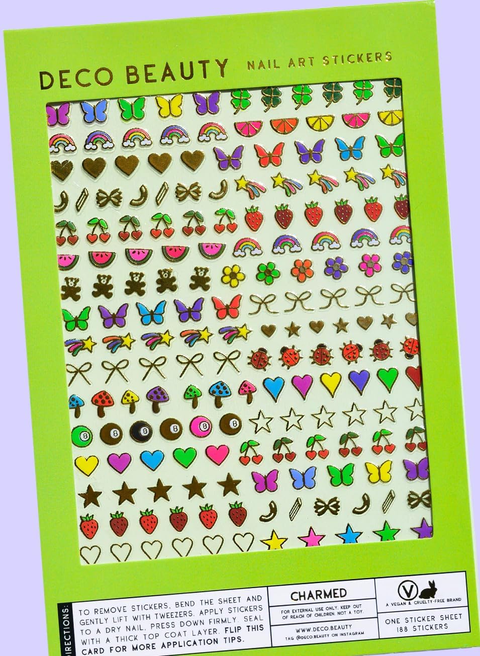 Charmed Nail Stickers - Lightweight & Easy-to-Apply Nail Art with Trendy Designs - Durable & Long-Lasting Nail Stickers for Women, Ideal for DIY Manicures & Salon-Quality Nails