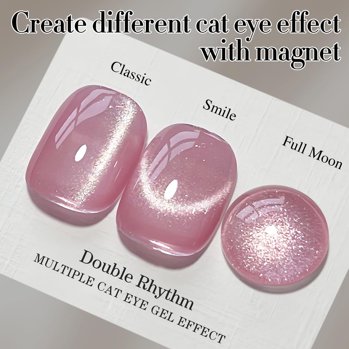 Double Rhythm 0.5 OZ Cat Eye Gel Polish with Magnet 15ML Holographic Glitter Shimmer Translucent Jelly Color Magnetic Polish Salon DIY at Home (MC1058)