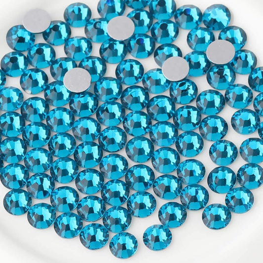 beadsland Flat Back Crystal Rhinestones Round Gems, Indicolite (3.8-4.0mm) SS16/1440pcs