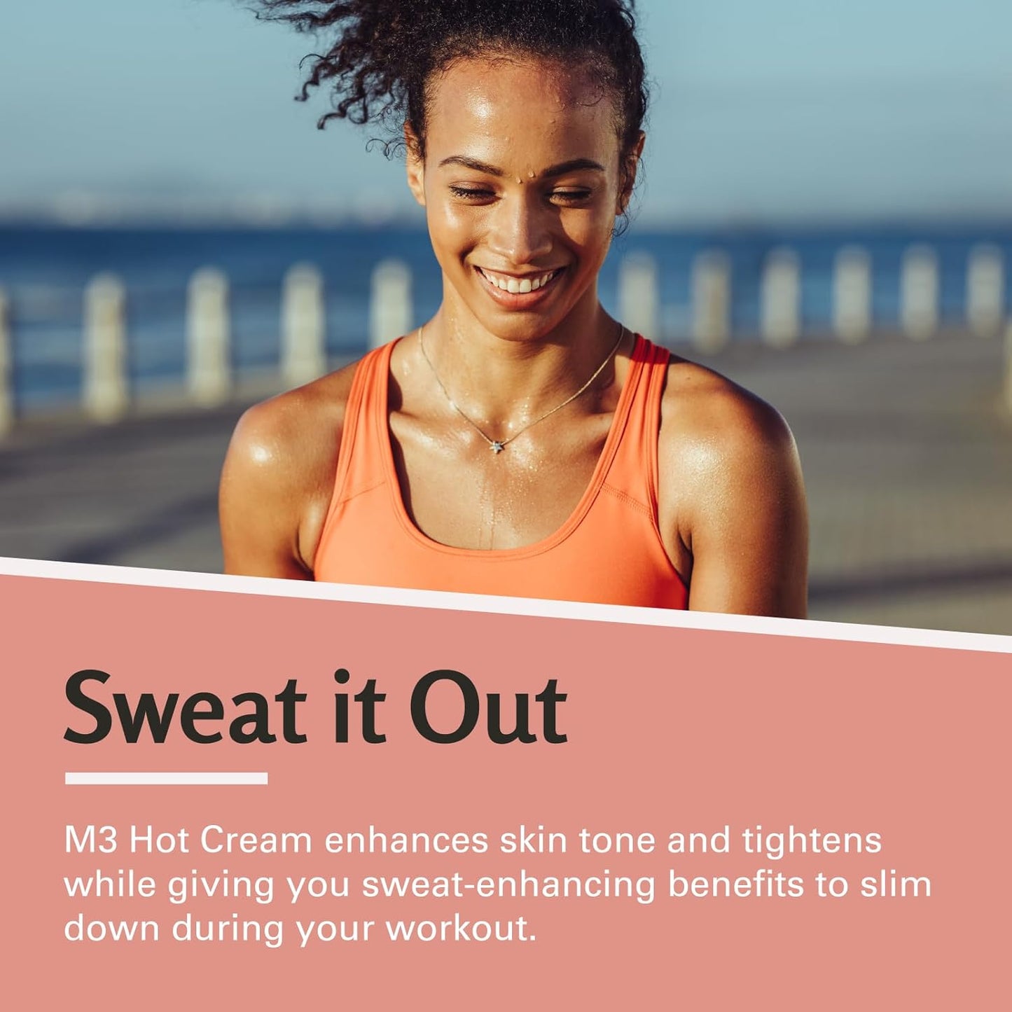 M3 Naturals Hot Cream for Belly Butt and Thighs Cellulite Cream for Thighs and Butt Fast Body Sweat Activator with Caffeine and Collagen - Invigorating Sweat Cream for Workouts and Body Sculpting