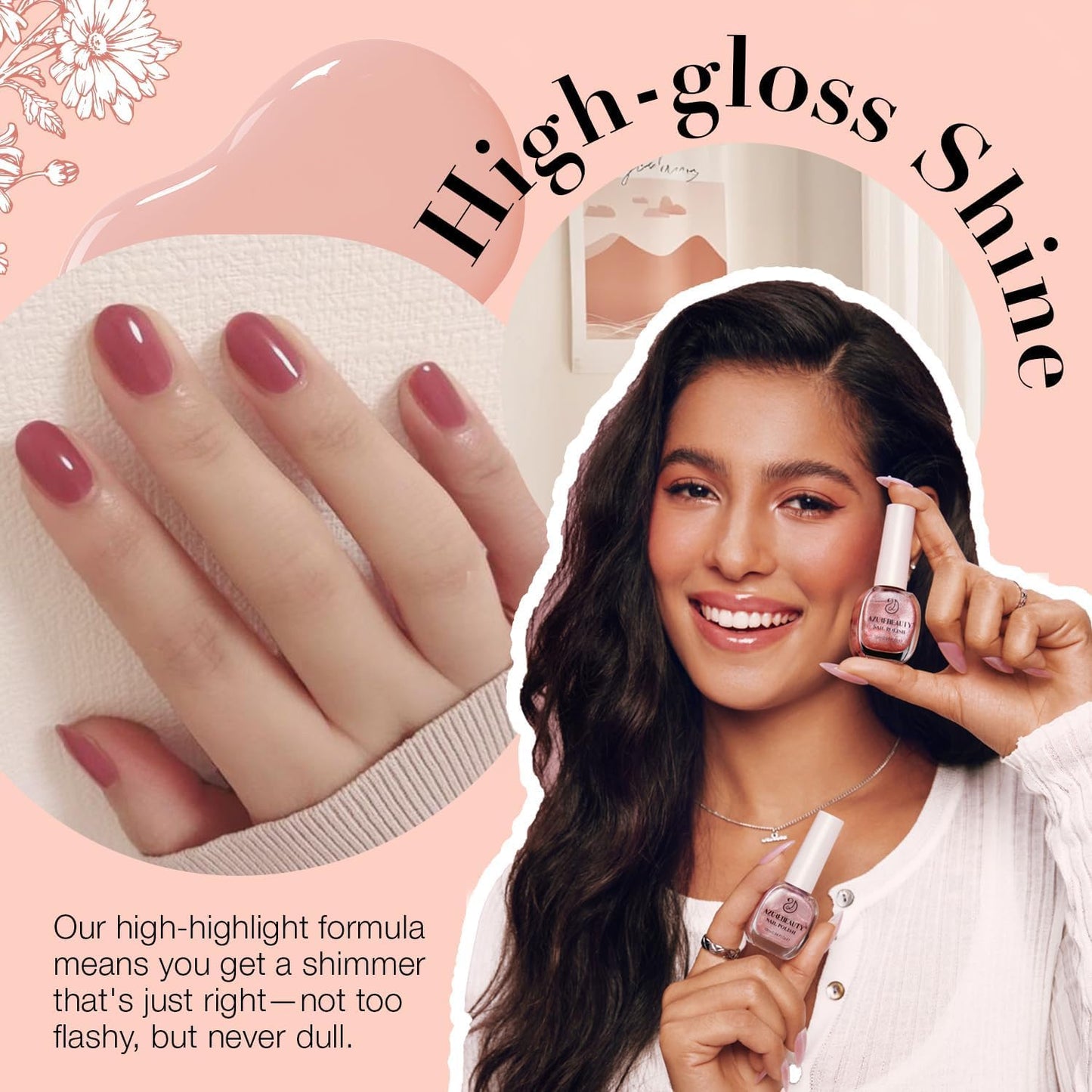 AZUREBEAUTY Jelly Nail Polish Set 4 Colors Nude Brown Red Purple Quick Dry Transparent Sheer Nail Polish Natural Nail Lacquer Fingernail with Top Coat DIY Salon Home