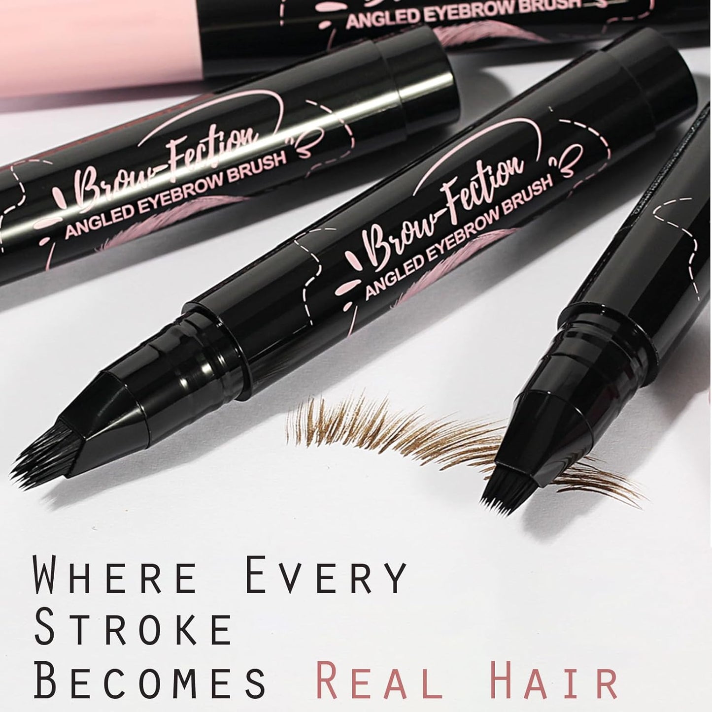 Eyebrow Pen, Waterproof Eyebrow Pencils for Women - Angled Brow Brush & Multi-Fork Tip Microblading Brow Pen, Precisely Creates Natural Hair-Like Brows, Easy to Use 01-Brown