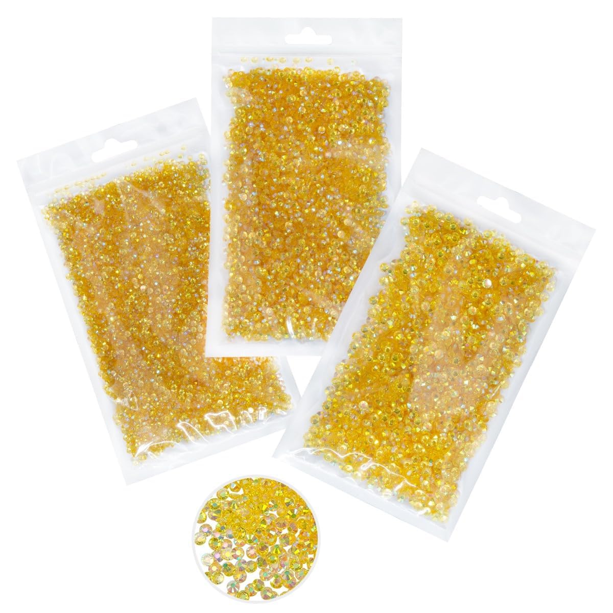 16000PCS Gold Yellow Resin Rhinestones for Crafting Flatback Golden Stones 3mm 4mm 5mm Non-Hotfix Diamonds Crystals Gems Charms for Nails Face Eyes Makeup Tumblers Bottles DIY Crafts Clothes