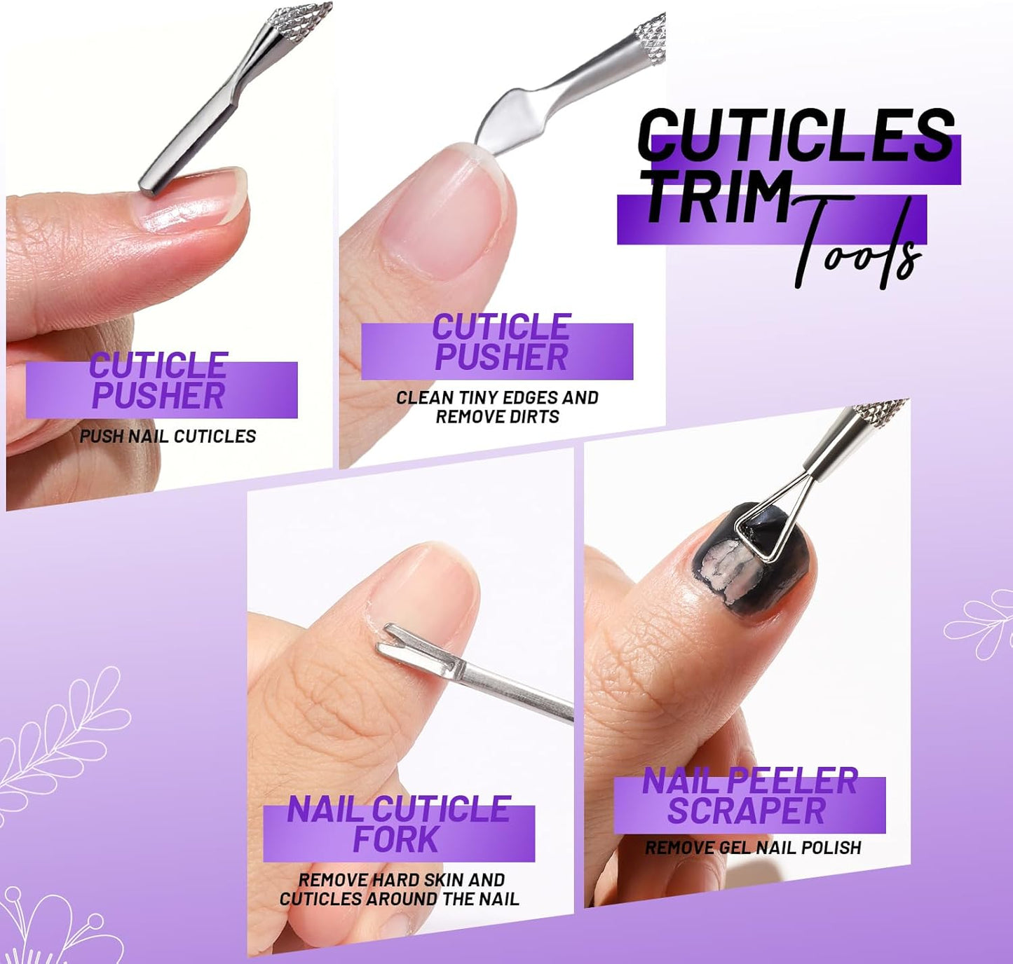 FANDAMEI Nail Care Kit, Nail Buffers and Files, Nail Cuticle Tools Kit, Nail Manicure Tools, Finger Nail File Set, Nail Buffer Block, Nail Cuticle Nippers, Ingrown Toenail Tools, Nail Care Tool Kit