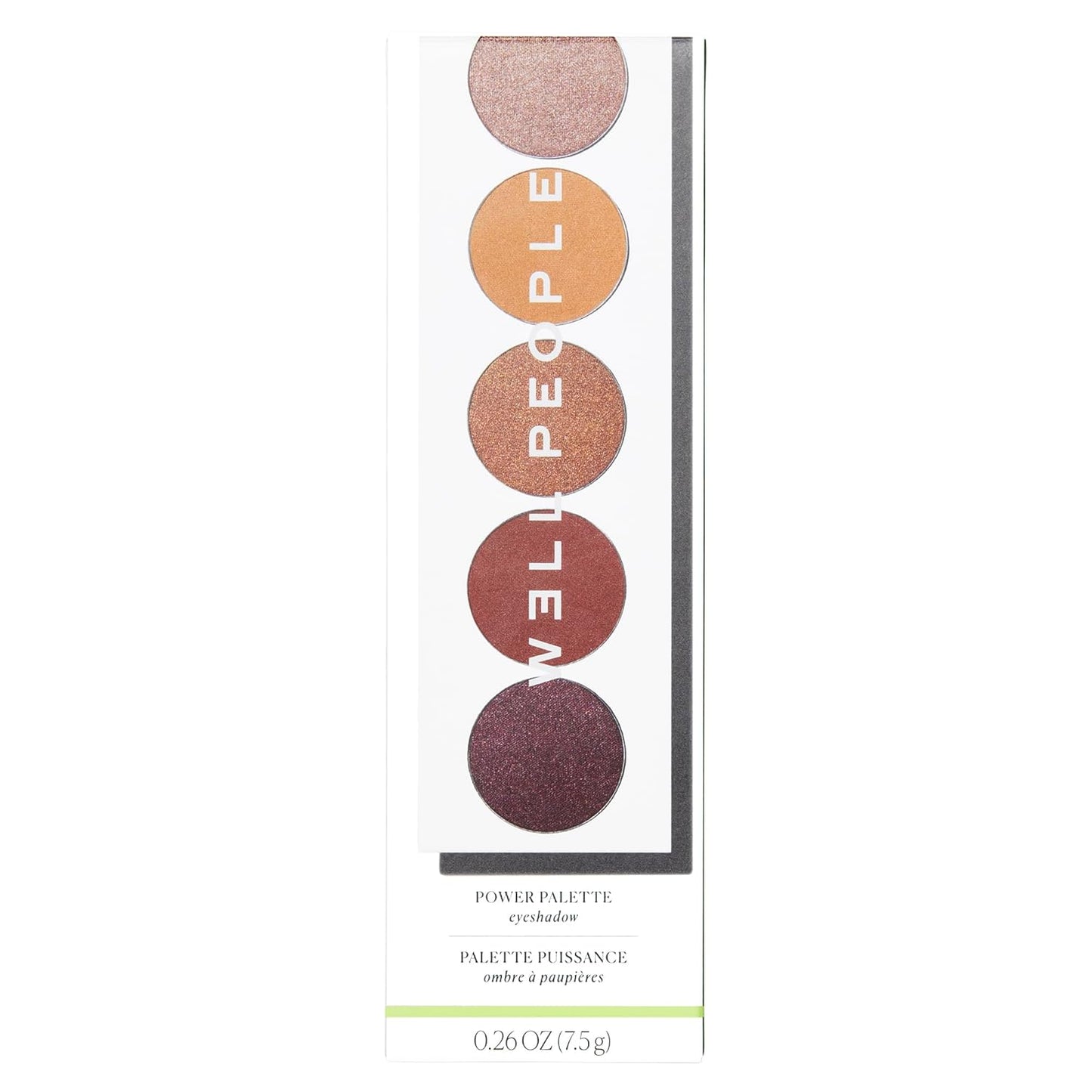 Well People Power Palette Eyeshadow, Five Long-wear, Hyper-pigmented Matte & Shimmer Shades For Intense Color, Vegan & Cruelty-free, Sepia