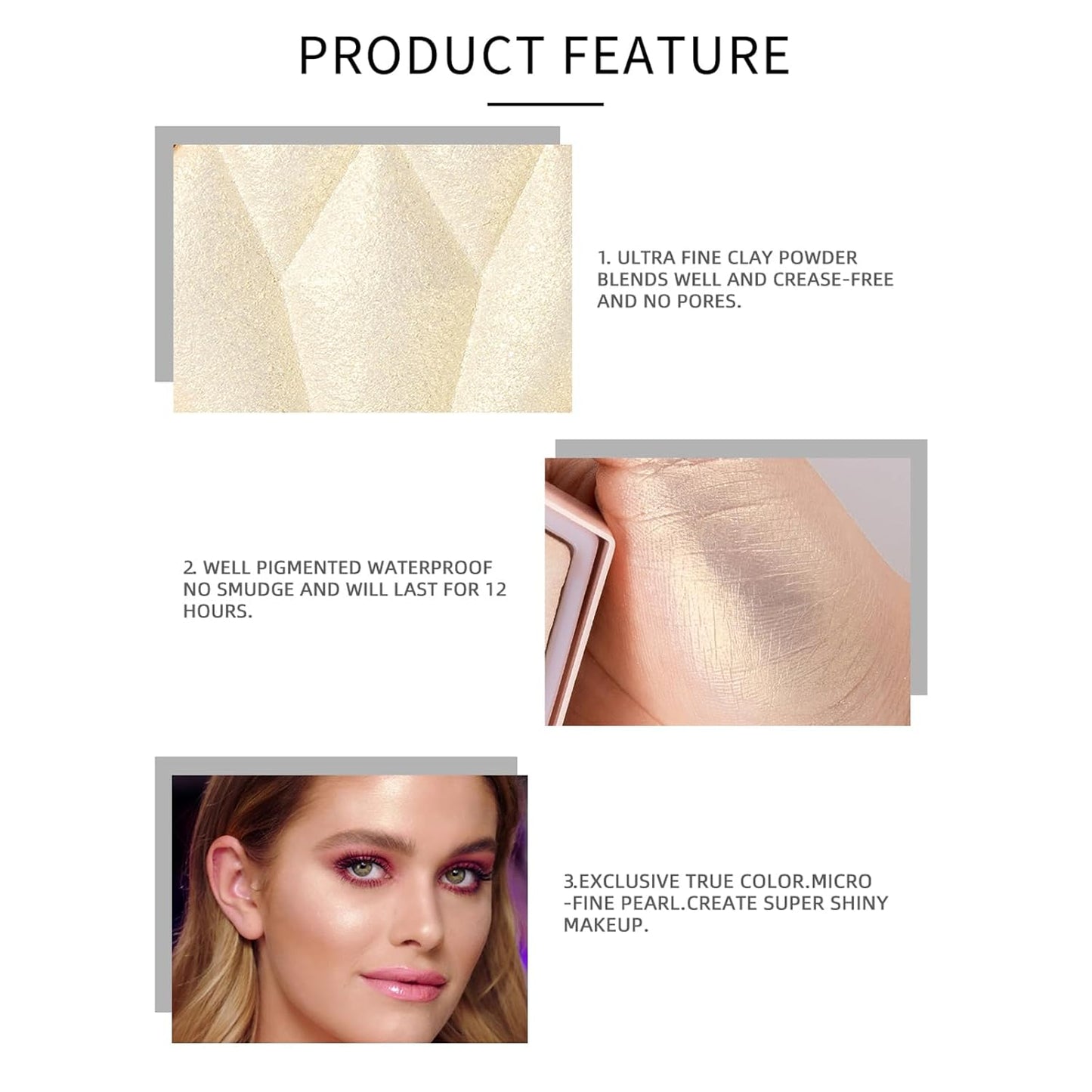 Face Highlighter Luminizers Highlighter powder Translucent Setting Powder High Definition Powder for All Skin Types and Skin Tones(N04)