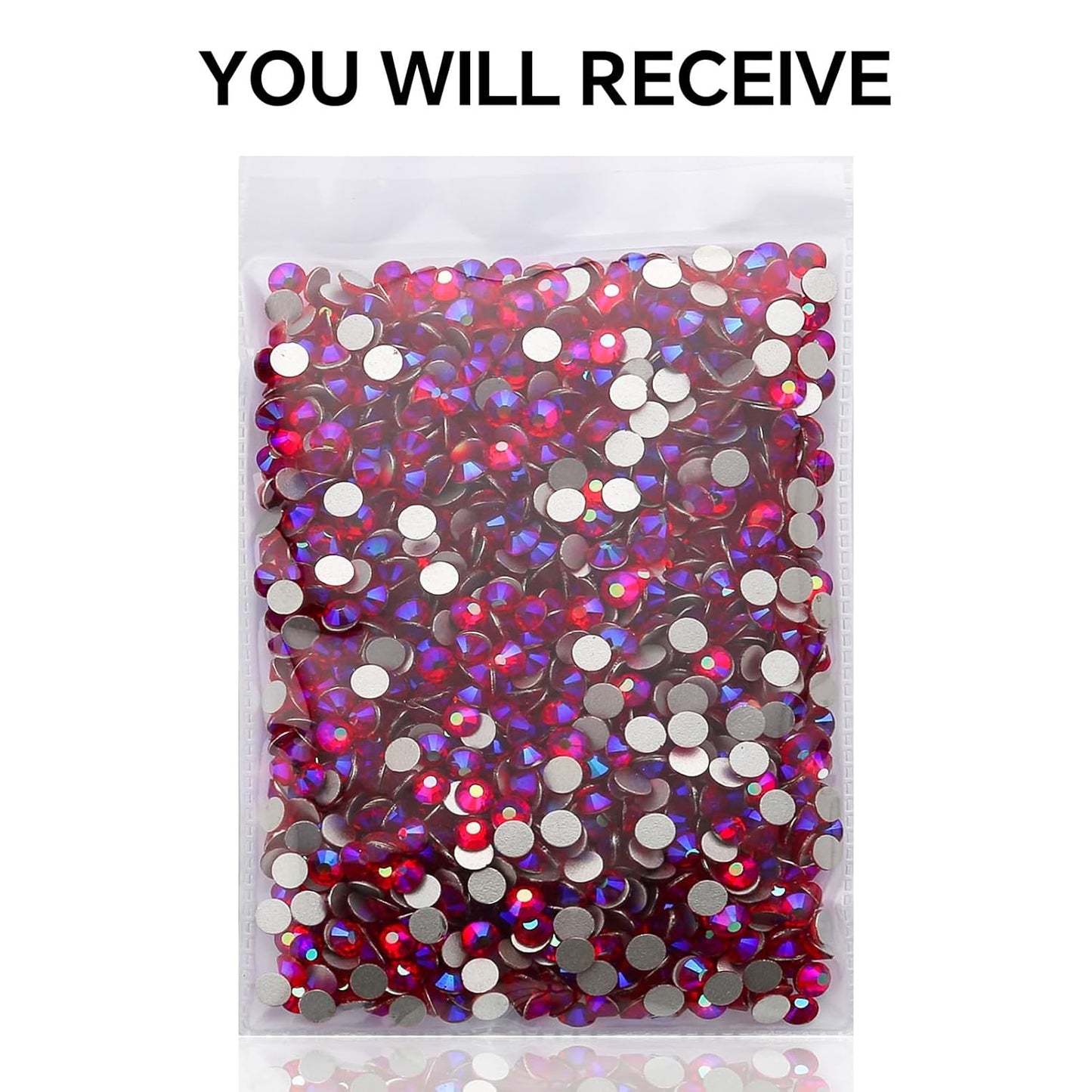 1440Pcs Red Ab Crystal Rhinestones,Glass Flatback Rhinestones Gemstones for Nail Face Makeup Art Crafts Clothes Decoration -(SS12,3.0mm,Red Ab)