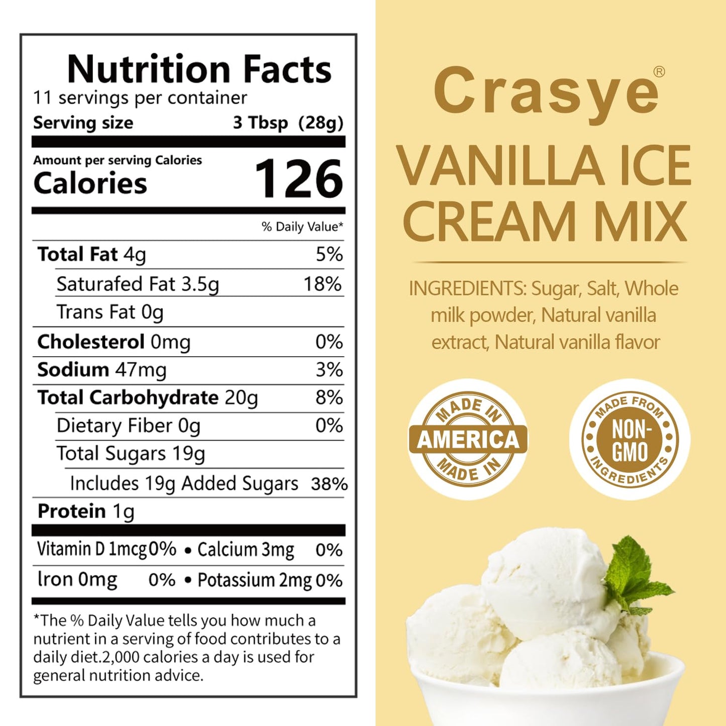 10 Ounce Ice Cream Mix Vanilla Soft Serve Mix Soft Serve Mixes Base Powder Homemade for Ice Cream Maker Machine