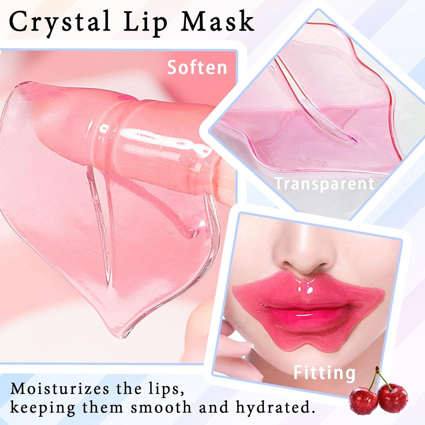 30PCS Moisturizing Lip Masks Set, Overnight Bulk Lip Patches, Long-lasting Hydrating Sleeping Lip Plumping Masks for Women