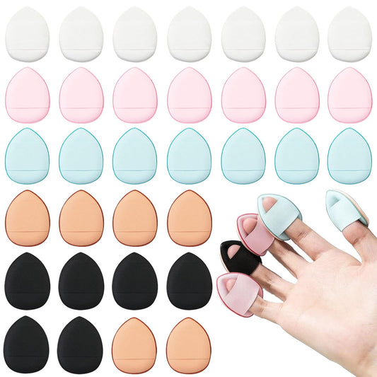 40 PCS Mini Makeup Puff Triangle Makeup Puff Finger Soft Setting Sponge Mineral Powder Body Powder Cosmetic Foundation Cosmetic Finger Puff for Women
