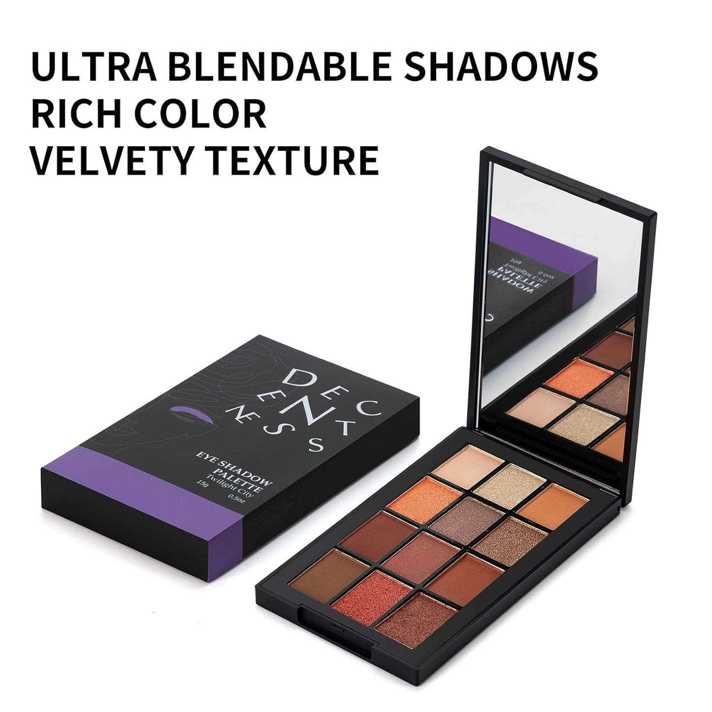 12 Colors Eyeshadow Palette Makeup Shades Nude Matte Shimmer Glitter Pigment, Pro Long Lasting&Waterproof Highlighting Makeup Palette,Ideal Gift(Twilight City)