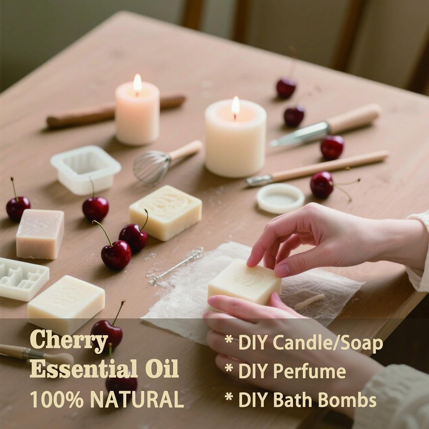 Cherry Fragrance Oil-Cherry Essential Oil 16.33oz (490ml)-100% Pure Natural Scent for Diffusers, Candles, Soap Making & Aromatherapy | Relaxing Home & Gift Essential Oil for Bath, Massage
