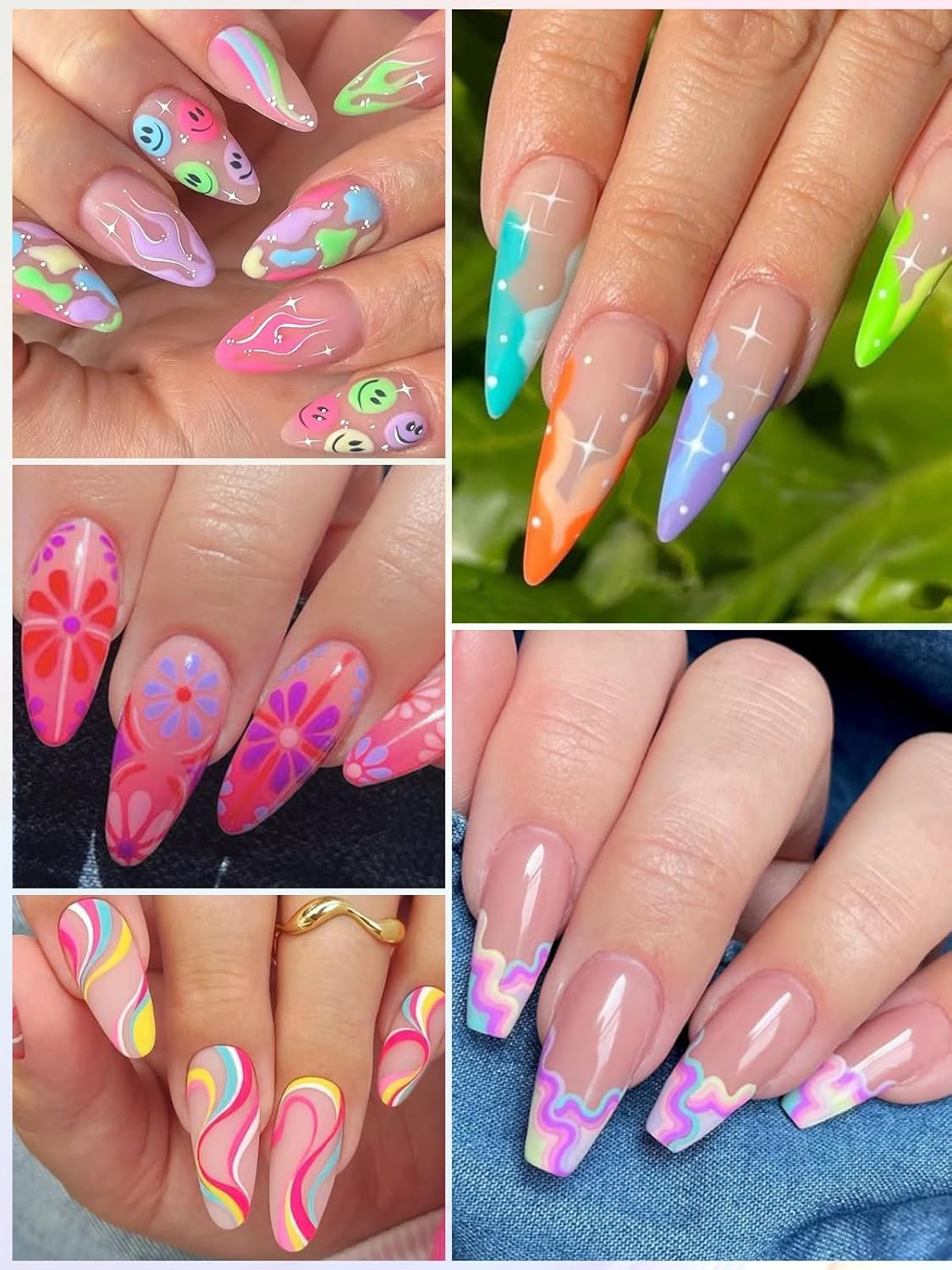 EBANKU 12 Colors Nail Art Pens Acrylic Paint Marker, Nail Polish Pens Quick Drying 0.7MM 3D Acrylic Paint Pens Clear Handle Nail Point Liner Drawing Painting Dotting Tool for Nail Art Design(Set B)