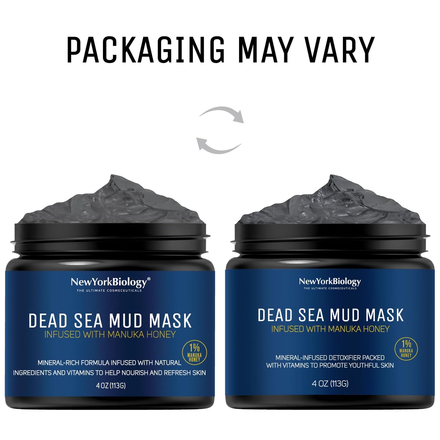 New York Biology Dead Sea Mud Mask for Face and Body | with Manuka Honey | Spa Quality Pore Refiner for Oily Skin | Natural Skincare for Women & Men | Tighten Skin for A Healthier Complexion | 4 oz