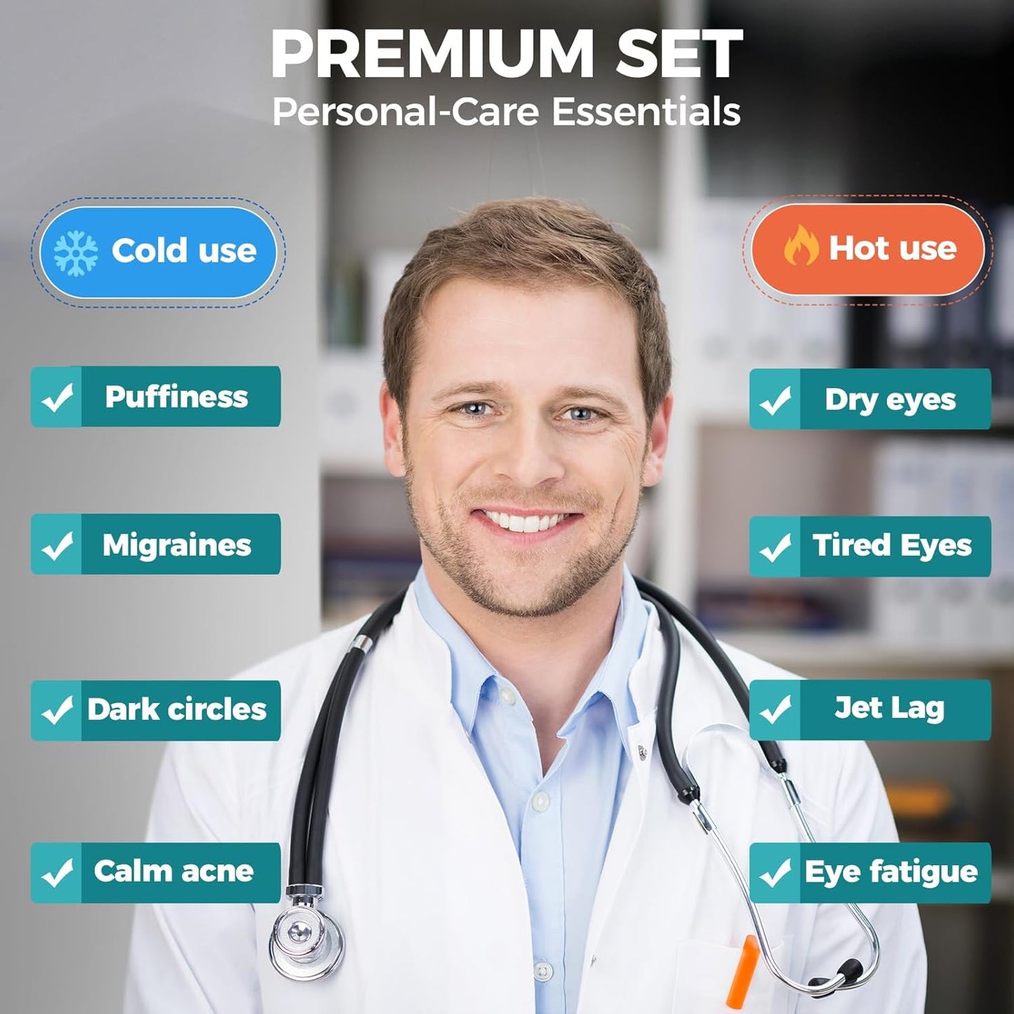 Cooling Eye Mask Ice Face Mask - Gel Beads Hot Cold Compress Reusable Ice Face Eye Mask, Under Eye Patches & Ice Pack Set, Cold Eye Mask for Sleeping Dark Circles Puffiness Dry Eye Headache (Blue)