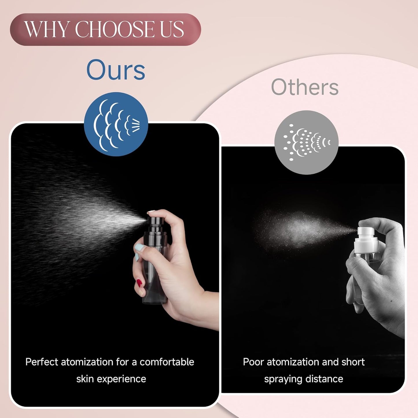 9Pack Small Spray Bottle, 1oz Black Plastic Fine Mist Mini Spray Bottles, Empty Refillable Travel Spray Bottle, Mister Spray Bottle for Hair, Cleaning, Salons, Planting, Skin Care