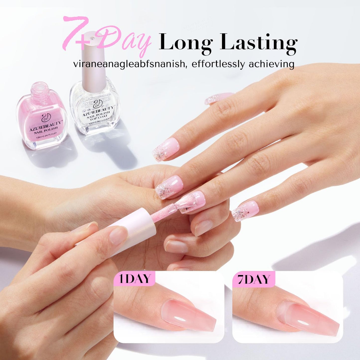 AZUREBEAUTY Magnetic Cat Eye Nail Polish Set – 2 Cat Eye & 2 Glitter Colors with Top Coat, Chrome Shimmer Gel Effect, Quick Dry Long Lasting DIY Nail Kit for Salon Home